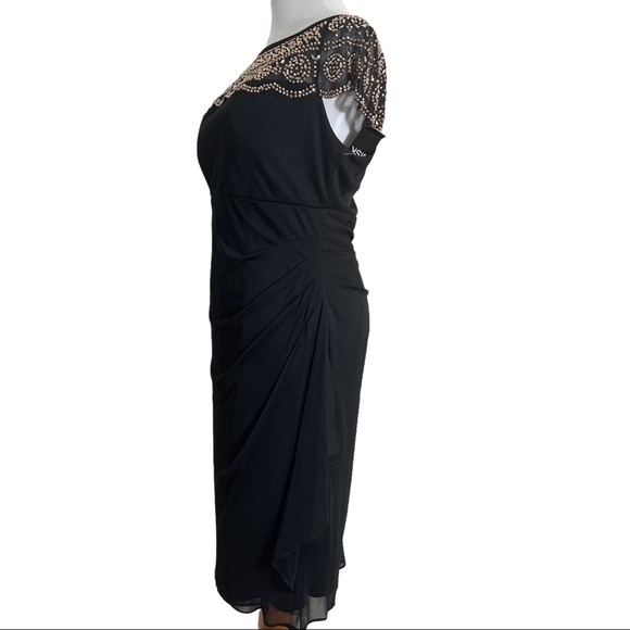 MSK Black Beaded Cocktail Party Dress Sz 6 NWT - Picture 5 of 7